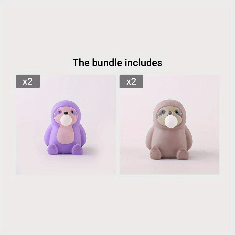 Jouet Anti-Stress Paresseux Mignon | Fidget Animal avec Compression Douce en Caoutchouc pour Soulager l'Anxiété et Fonction Bulles King of Toys