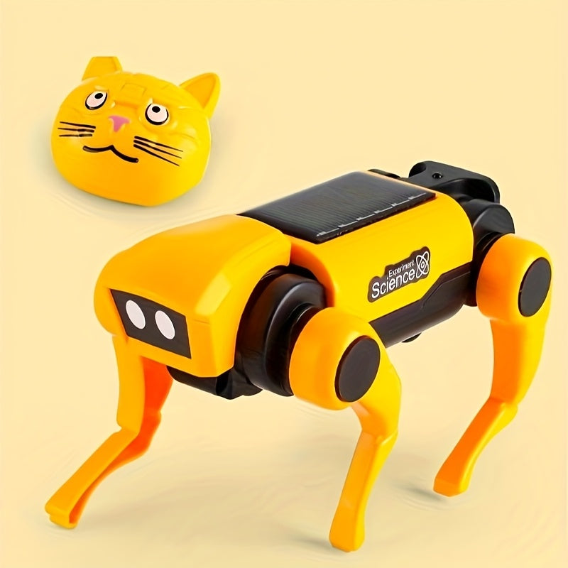 Kit Robot Animaux à Construire – Chien et Chat Interactifs Jaune | Jouet Mécanique Programmable pour Enfants & Adultes | Cadeau Fête des Pères