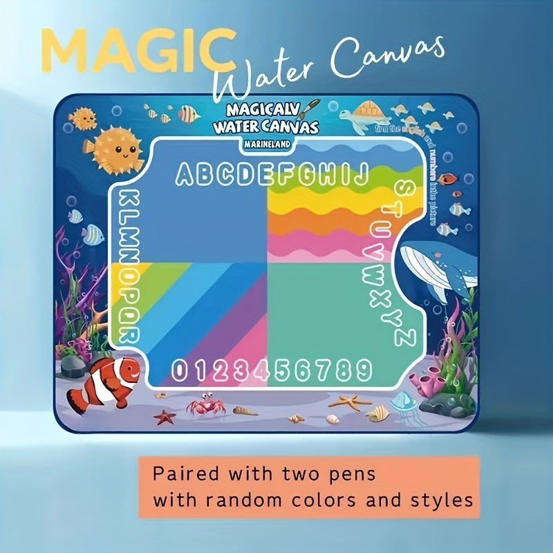 Tapis Magique d'Écriture à l'Eau Réutilisable pour Enfants 3 Ans et Plus - Tapis de Dessin Géant 80x60cm pour Apprentissage des Lettres et des Chiffres - Zéro Gâchis