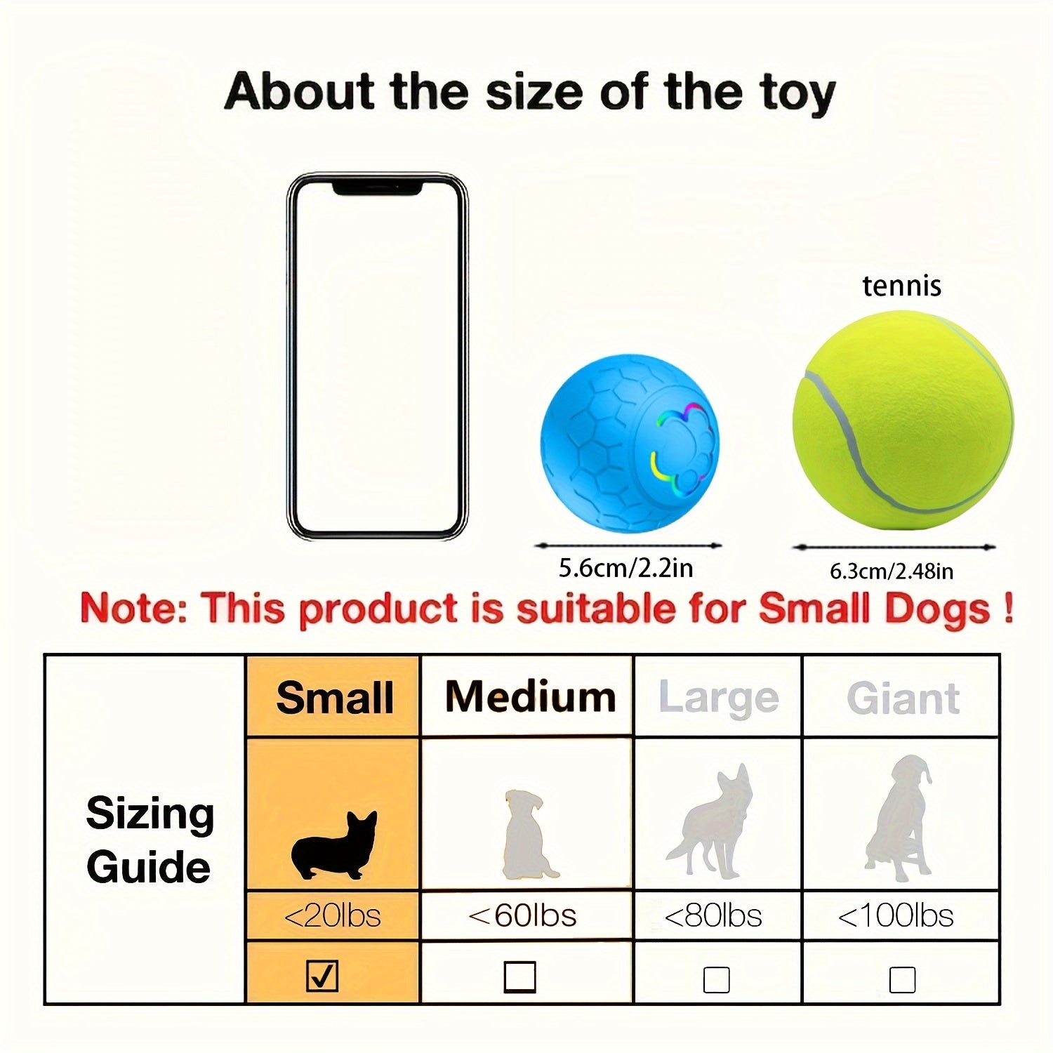 Balle interactive pour animaux de compagnie - Rechargeable, résistante aux morsures, balle intelligente rebondissante automatique, cadeau de Noël parfait. King of Toys