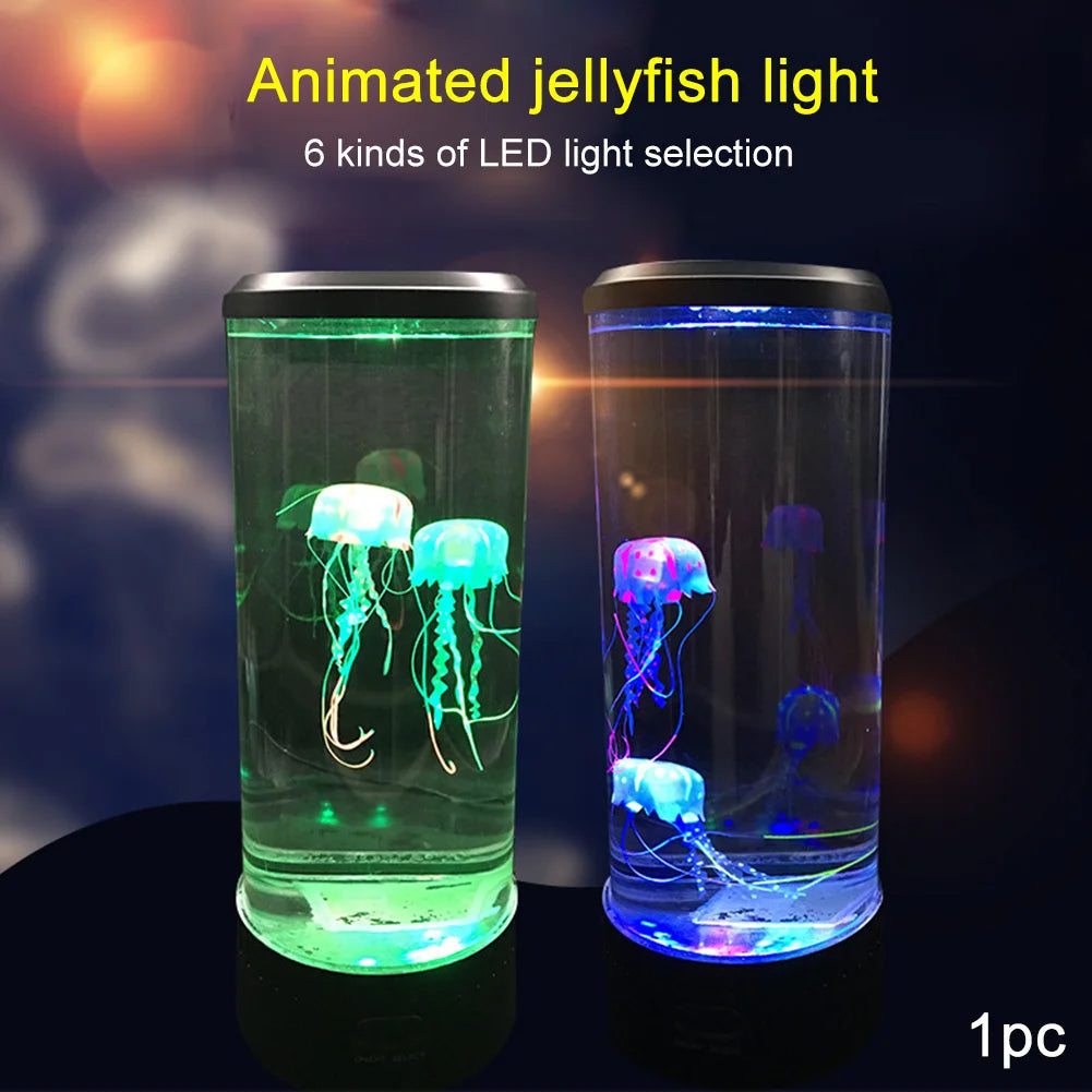 Lampe méduse LED | Aquarium lumineux avec télécommande et changement de couleurs, veilleuse King of Toys