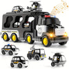 5 en 1 Jouets de Voitures de Police | Véhicules avec Lumières et Musique pour Enfants dès 1 An King of Toys