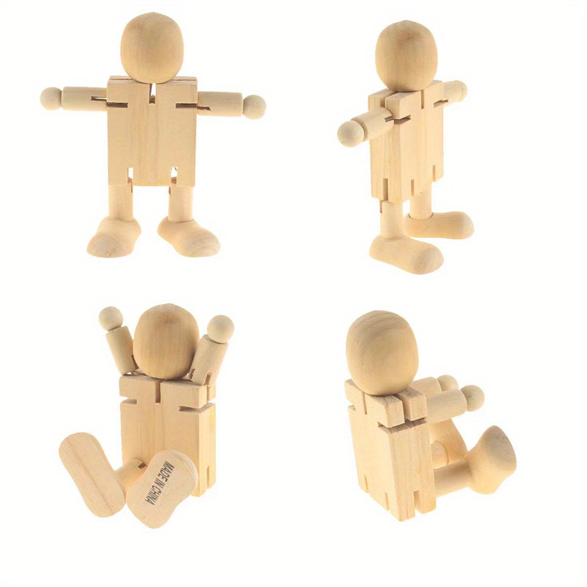 Robot Articulé en Bois à Peindre | Jouet Créatif et Personnalisable pour Enfants King of Toys