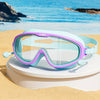 Lunettes de Natation Étanches et Anti-Buée | Grand cadre, design anti-fuite | Avec bouchons d’oreille intégrés | Idéal pour garçons et filles 3-14 ans | Accessoire parfait pour la plage et la piscine