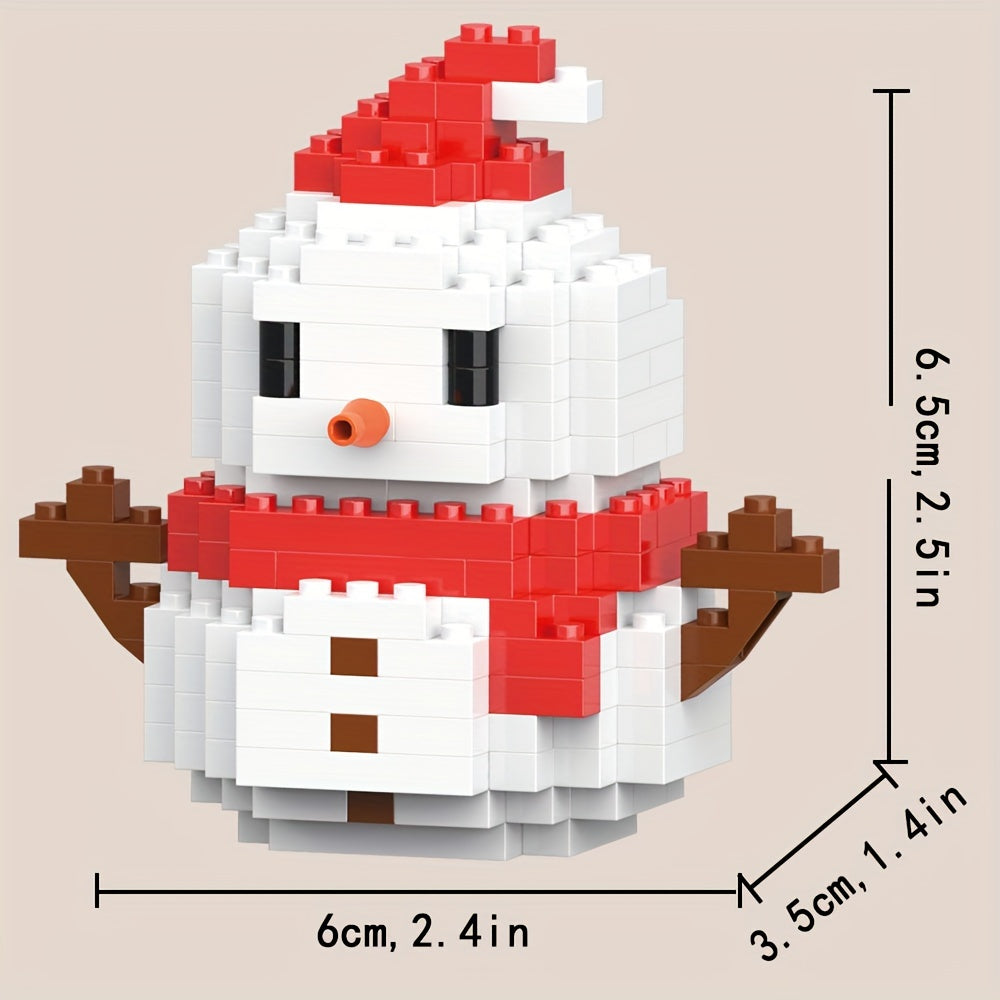 Mini Décorations de Noël en Blocs de Construction | Elfes, Père Noël, Train, Bonhomme de Neige, Sapin, Renne et Chaussette Assemblable Jouet Éducatif