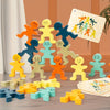 Blocs d'empilage en bois colorés - Jeu d'équilibre vibrant pour enfants, améliore la motricité fine et la concentration, parfait pour Noël et Thanksgiving King of Toys