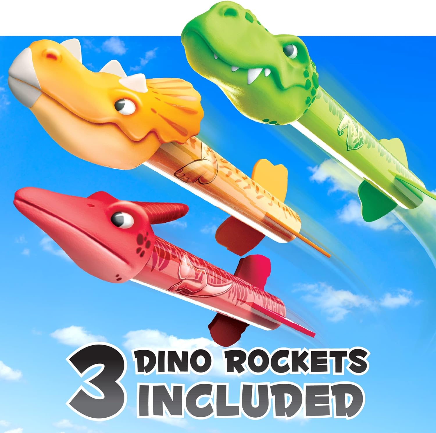 Lanceur de fusée Dino pour enfants - Jouets d'extérieur 2 ans