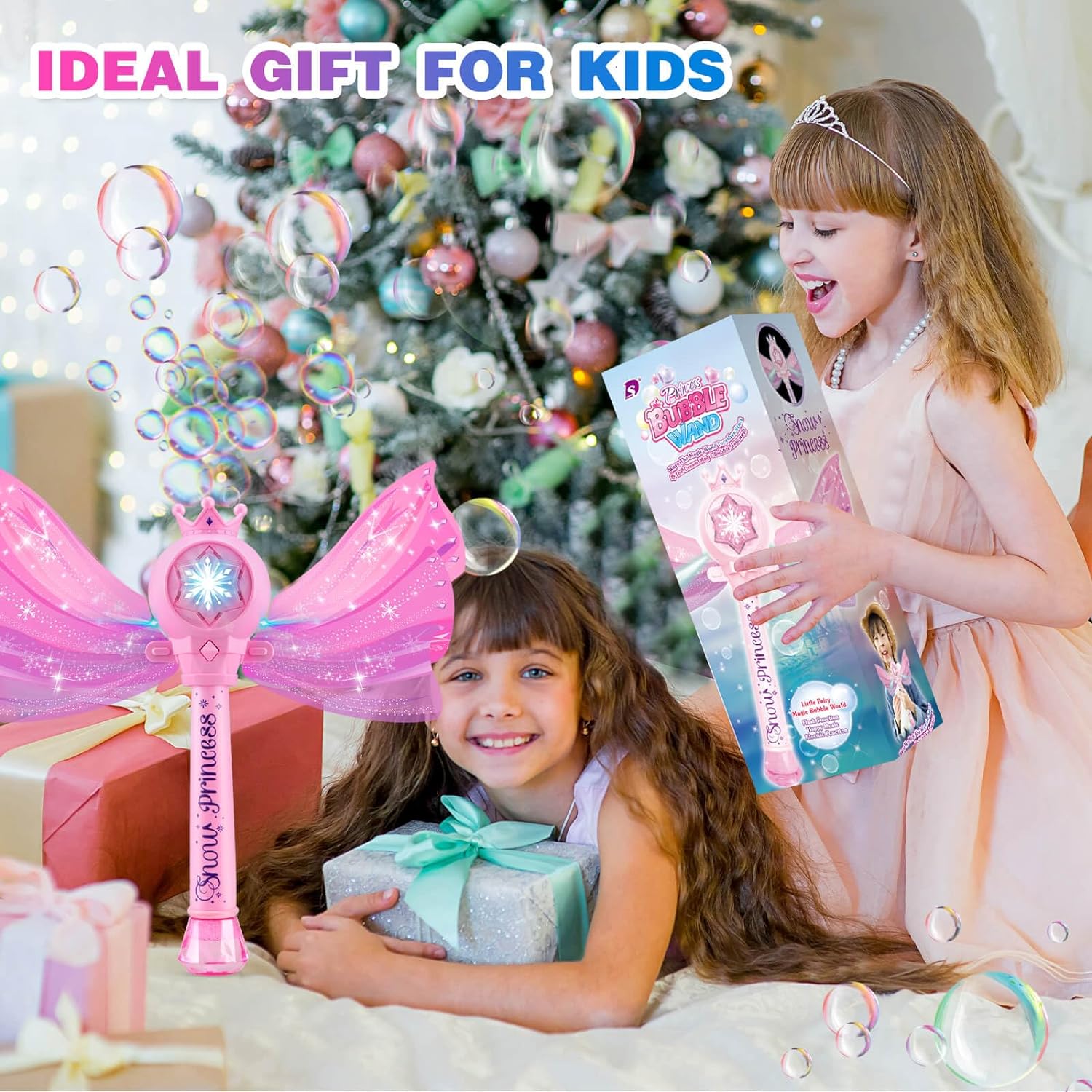 Pink Bubble Blower for Girls age 4-8 - Outdoor Toys From 3 Years (+ 5 pieces Bubbles) Speelgoed Koning