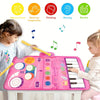 2 en 1 Piano Clavier pour Bébé Filles & Tapis de Batterie avec Baguettes - Jouets Musicaux d'Éveil Sensoriel Speelgoed Koning