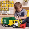 Grand ensemble de jouets camion-poubelle | Propulsé par friction, bacs à ordures, cartes d'apprentissage | Fun éducatif pour enfants King of Toys