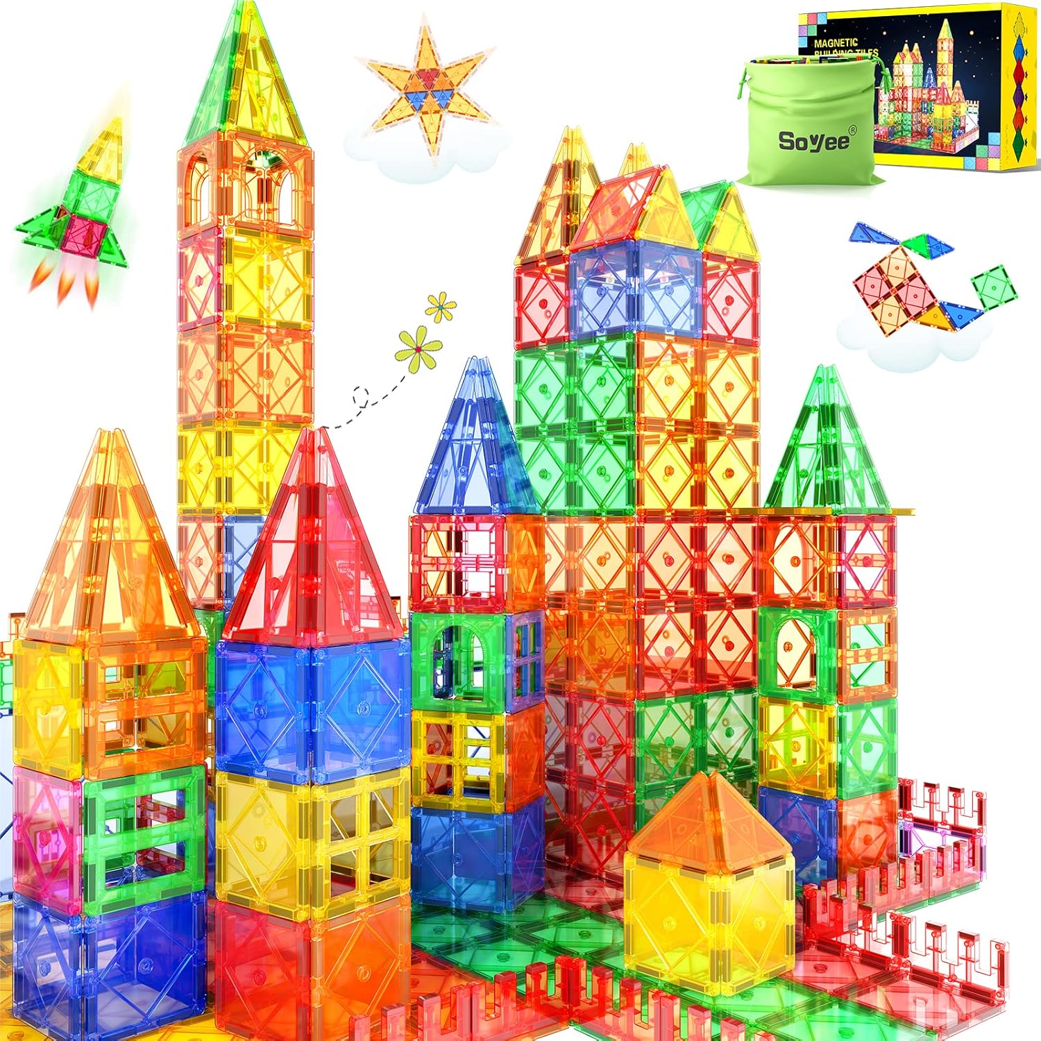 Blocs Magnétiques Montessori | Blocs de Construction Éducatifs Sensoriels pour les Tout-Petits de 3-4 Ans King of Toys