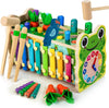 Jouet Montessori en bois avec Xylophone, Pic, Jeu de récolte de carottes, Cadeau d'activités éducatives pour les enfants de 1 à 4 ans. AmtreenOfficial
