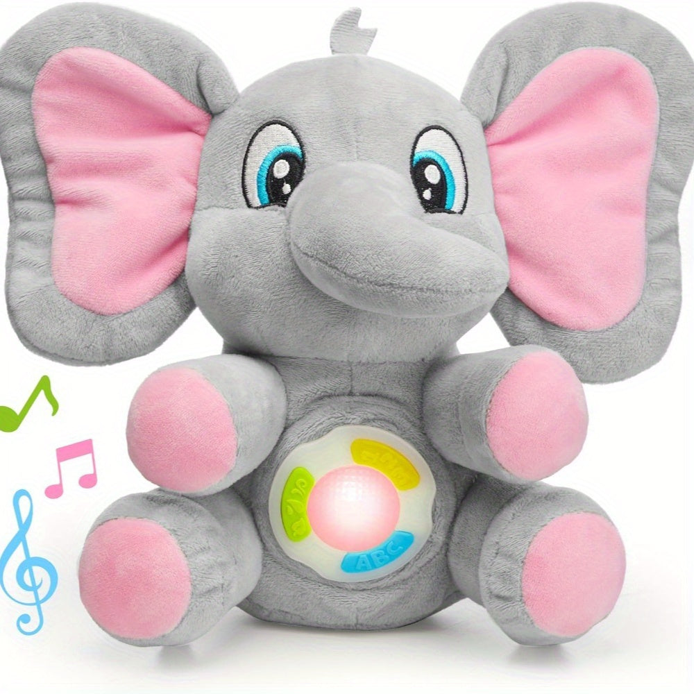Éléphant Musical en Peluche – Jouet Bébé Interactif avec 12 Chansons, Lumières et Apprentissage | Cadeau Naissance +6 Mois