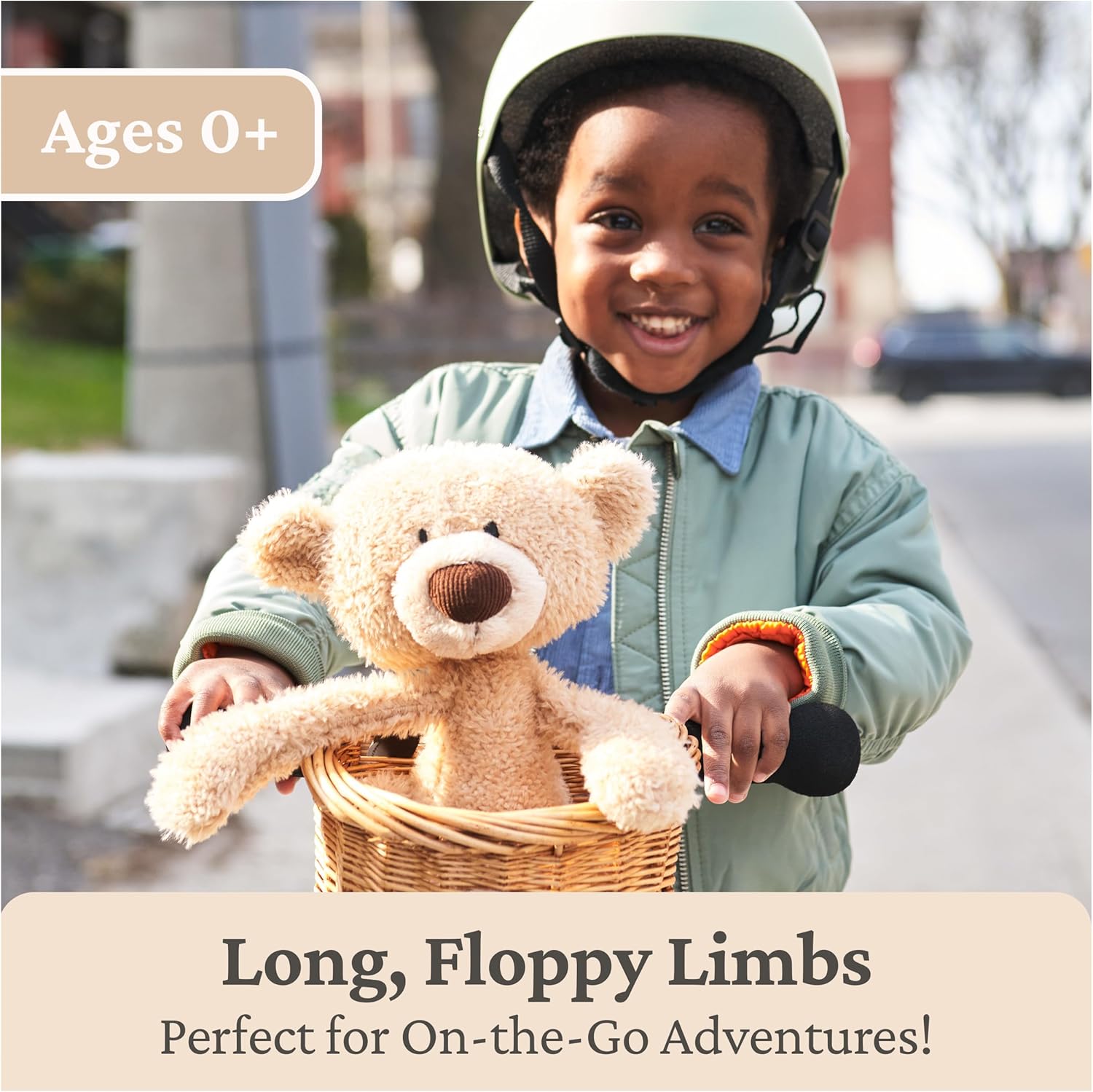 Ours en Peluche Classique Beige 38cm - Nounours Doux pour Enfant dès 1 An - Cadeau Idéal Bébé Garçon Fille