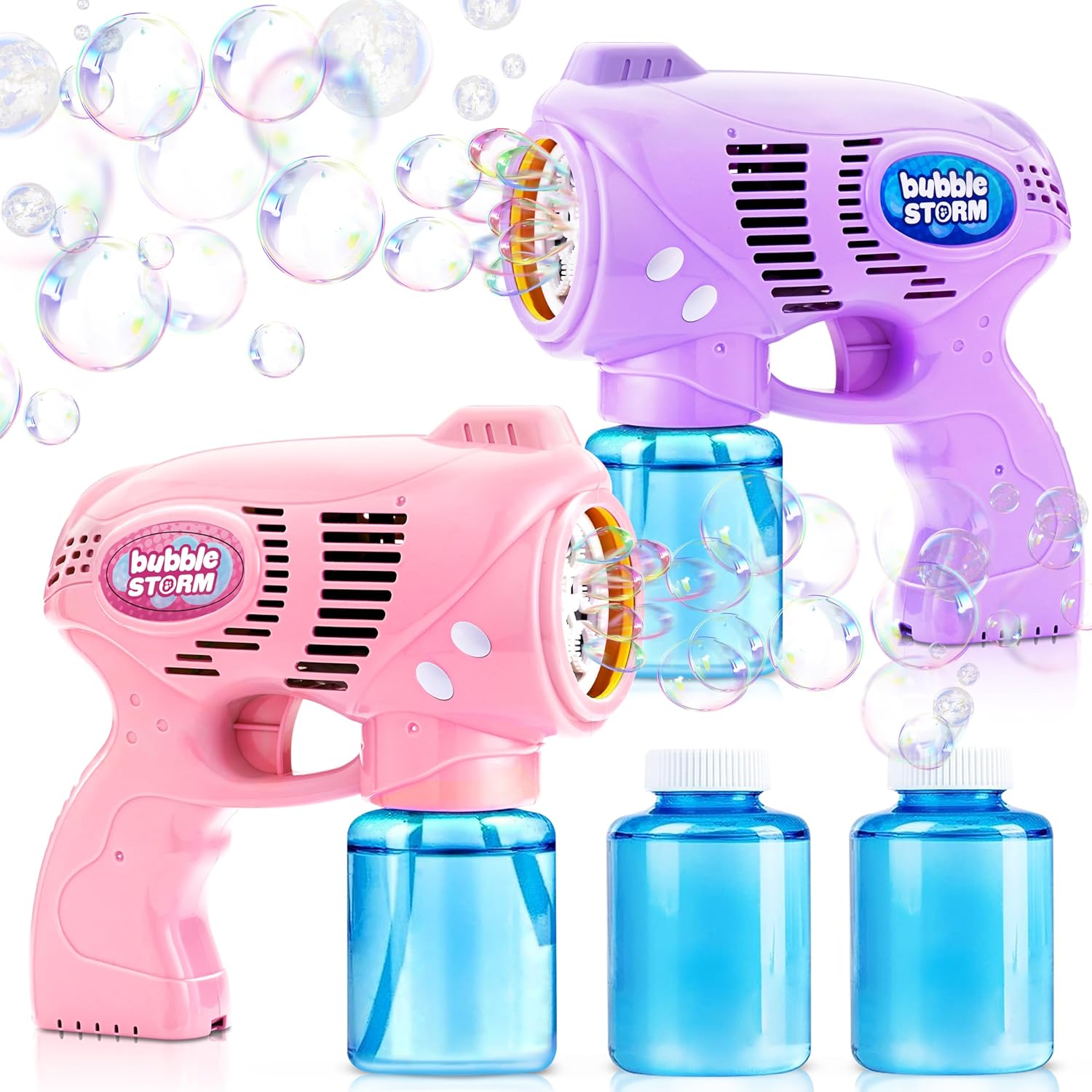 Pistolet à bulles pour enfants, solution de recharge, pistolets à bulles pour enfants 4-8, pistolet à bulles pour enfants 1-3, pistolet à bulles, jouet d'extérieur.