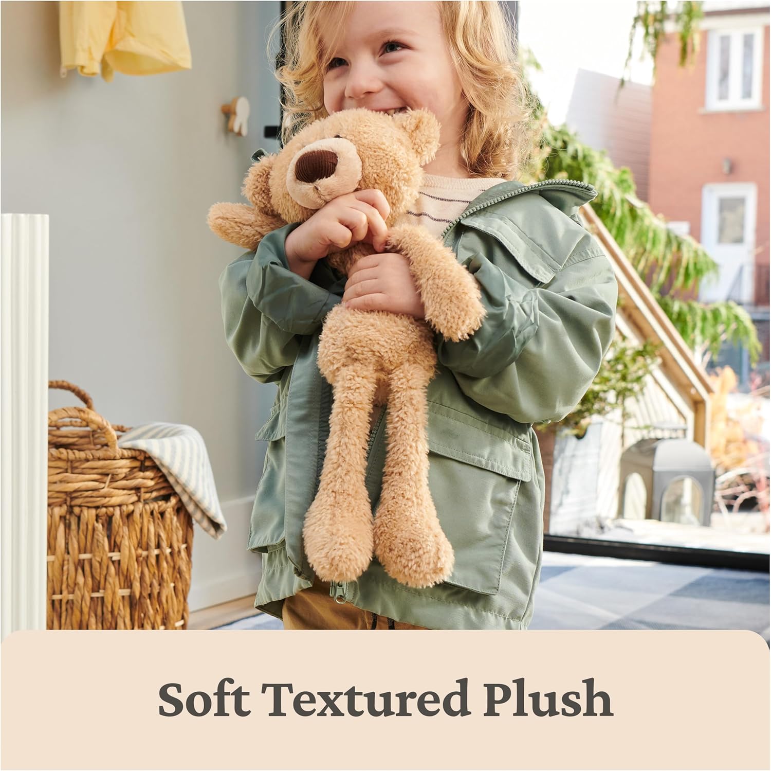Ours en Peluche Classique Beige 38cm - Nounours Doux pour Enfant dès 1 An - Cadeau Idéal Bébé Garçon Fille