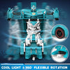 Voiture-robot transformable télécommandée | Voiture de police RC avec transformation à un bouton, lumière clignotante et rotation à 360° pour enfants King of Toys