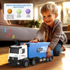 Piste de Course avec Camion Transporteur, Jouet 3 Couches, 8 Voitures de Course Incluses, Cadeau Enfant 3-6 Ans, Jouet Pliable pour Garçons et Filles King of Toys