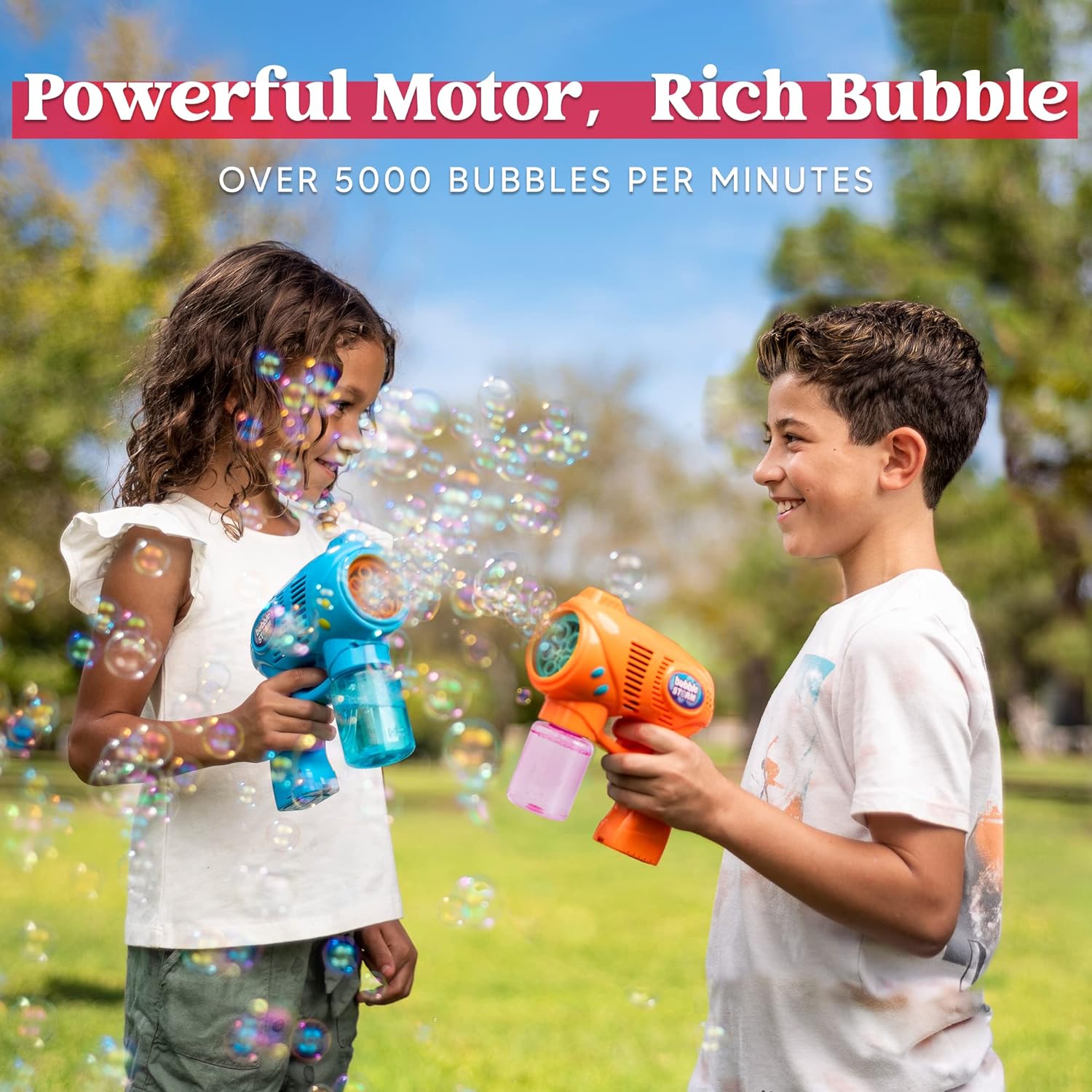 Pistolet à bulles pour enfants, solution de recharge, pistolets à bulles pour enfants 4-8, pistolet à bulles pour enfants 1-3, pistolet à bulles, jouet d'extérieur. Speelgoed Koning