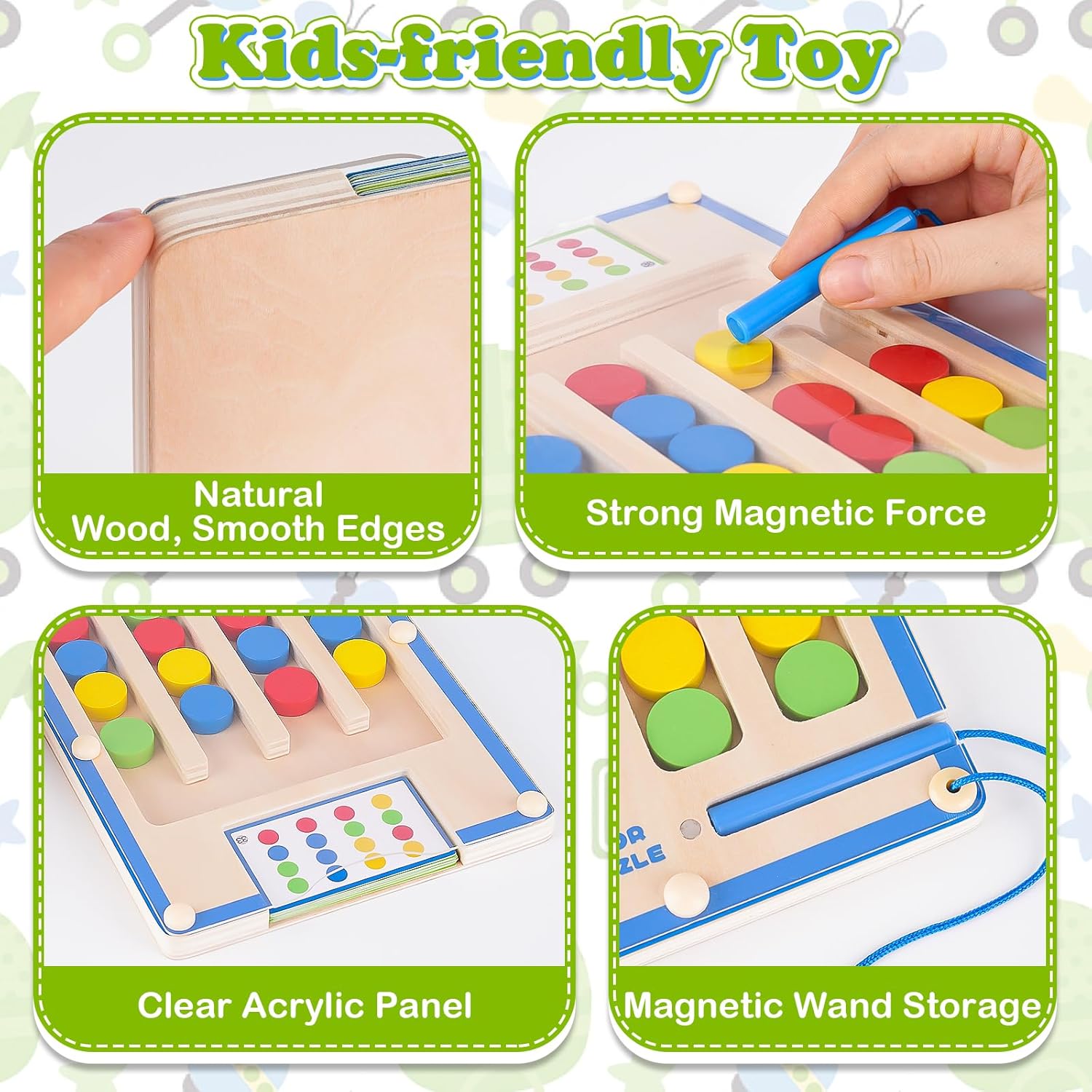 Jouets Montessori magnétiques en bois pour enfants | Puzzle labyrinthe éducatif, activités pour enfants 3 à 7 ans King of Toys