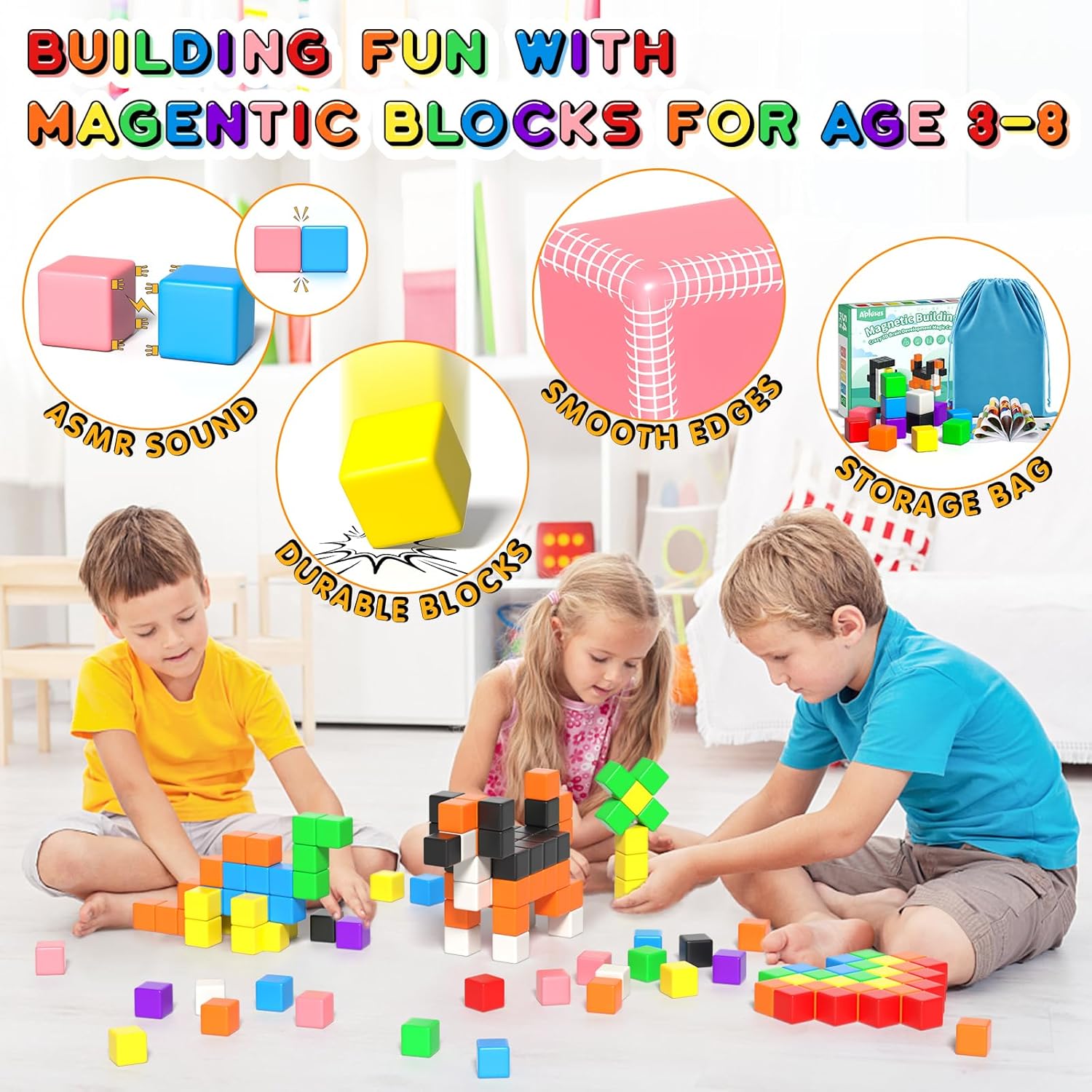 Blocs de construction magnétiques 42PCS | Jouet sensoriel Montessori pour les 3-8 ans | Cadeau éducatif STEM pour garçons et filles