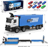 Piste de Course avec Camion Transporteur, Jouet 3 Couches, 8 Voitures de Course Incluses, Cadeau Enfant 3-6 Ans, Jouet Pliable pour Garçons et Filles King of Toys