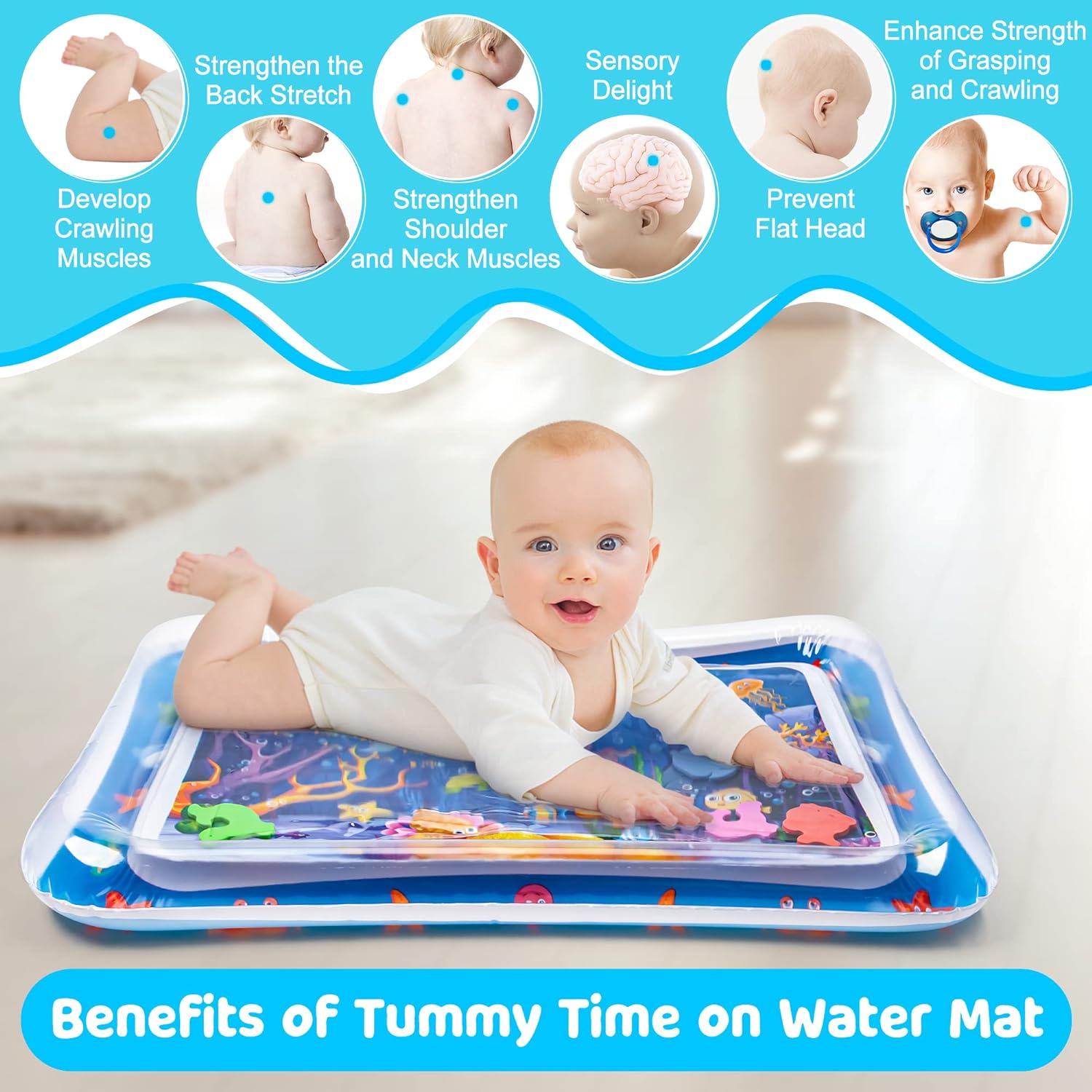 FunKids | Tapis de Jeu Aquatique Gonflable pour Bébés | Tout-Petits de 3 à 12 Mois De Speelgoed Koning