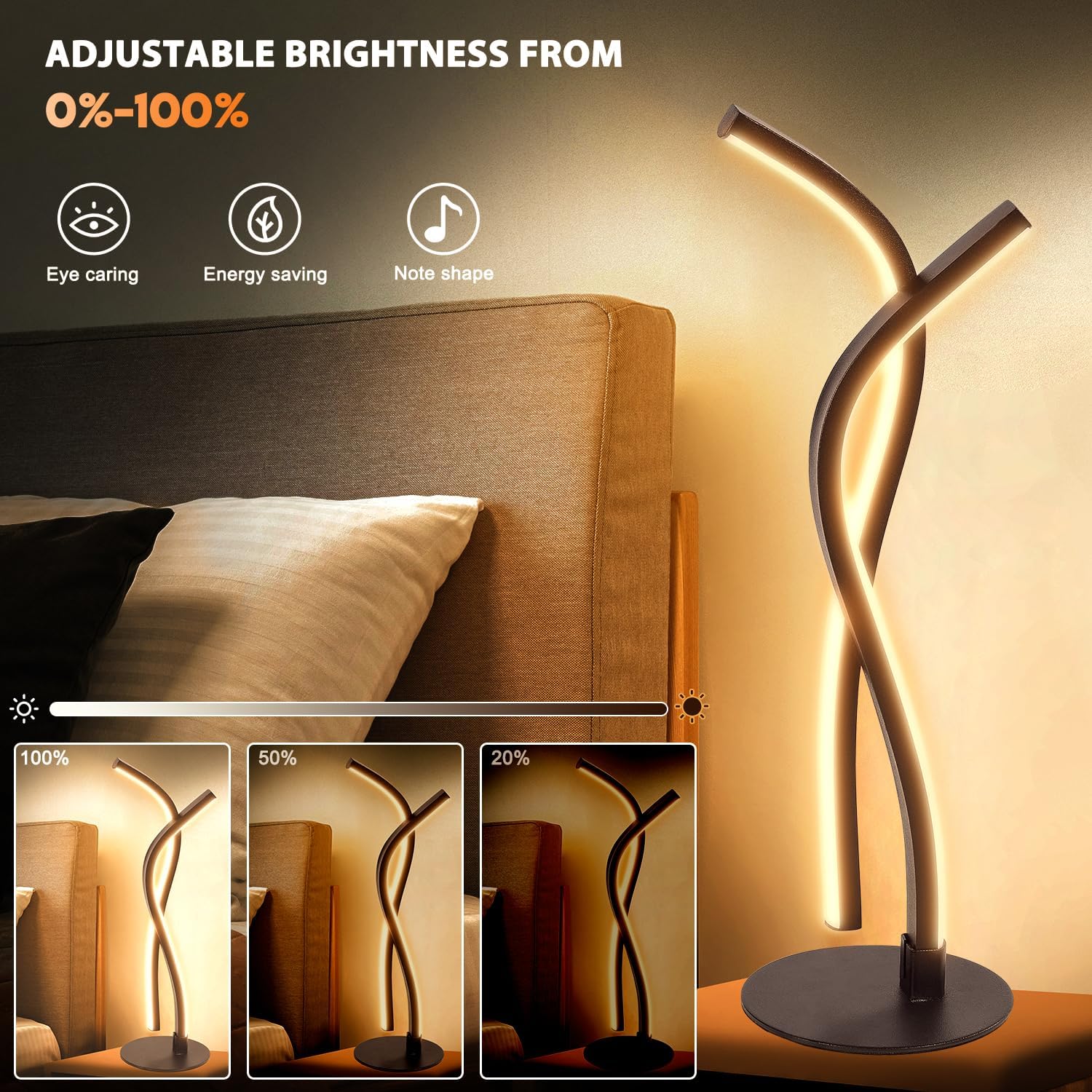 LUMIFY l Modern LED Spiral Table Lamp With RGB Color Mode De Speelgoedkoning