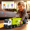 Piste de Course avec Camion Transporteur, Jouet 3 Couches, 8 Voitures de Course Incluses, Cadeau Enfant 3-6 Ans, Jouet Pliable pour Garçons et Filles King of Toys