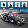 Voiture-robot transformable télécommandée | Voiture de police RC avec transformation à un bouton, lumière clignotante et rotation à 360° pour enfants King of Toys