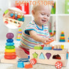 Anneaux de tri et d'empilage des formes pour bébé l Jouets Montessori à partir de 6 mois De Speelgoed Koning