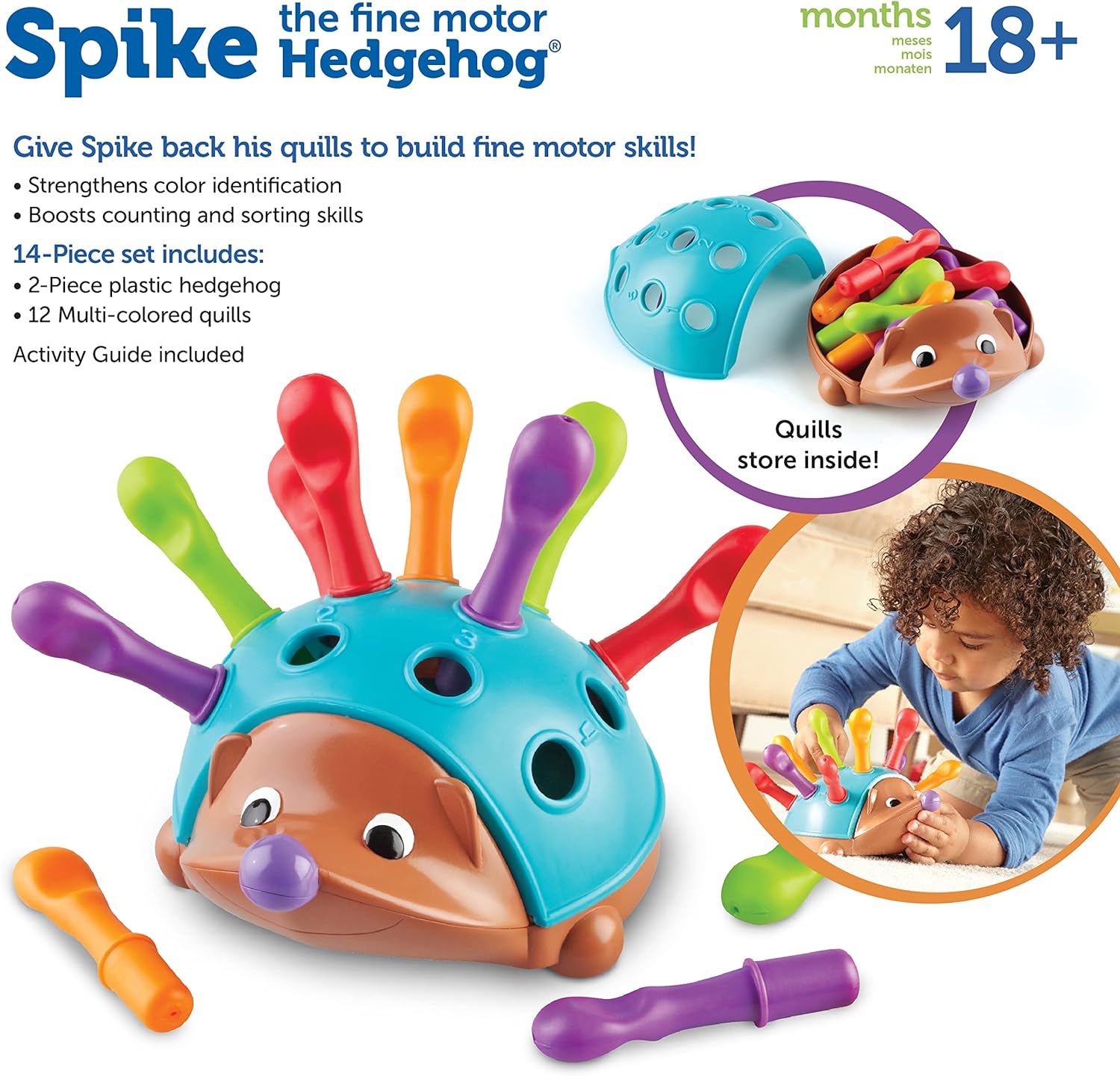 Teaching resources Spike The hedgehog for fine motor skills - Toddler learning toys, toys for fine motor skills and sensory toys for children aged 18+ months LearningResources