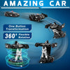 Voiture-robot transformable télécommandée | Voiture de police RC avec transformation à un bouton, lumière clignotante et rotation à 360° pour enfants King of Toys