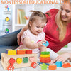 Anneaux de tri et d'empilage des formes pour bébé l Jouets Montessori à partir de 6 mois De Speelgoed Koning