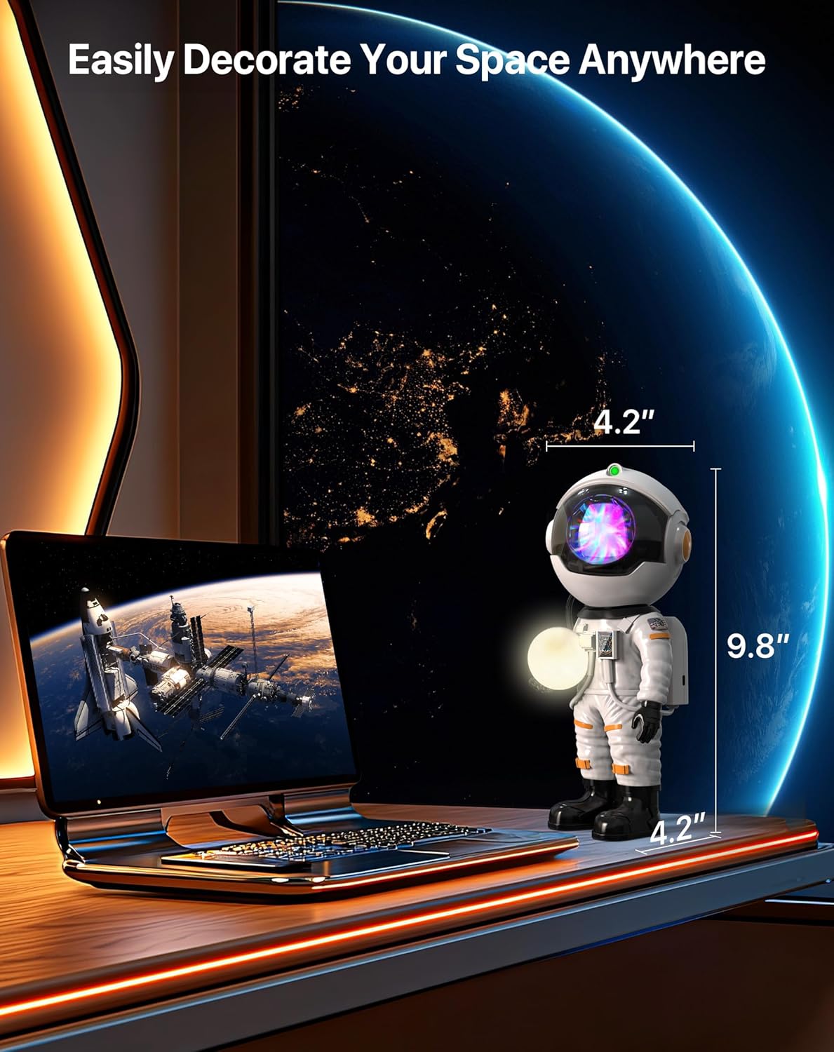 Projecteur Galaxie Astronaute | Veilleuse LED Projecteur d'Étoiles pour Chambre d'Enfants avec Minuterie et Télécommande | Décoration Esthétique de Chambre, Cadeaux pour Adultes et Enfants King of Toys