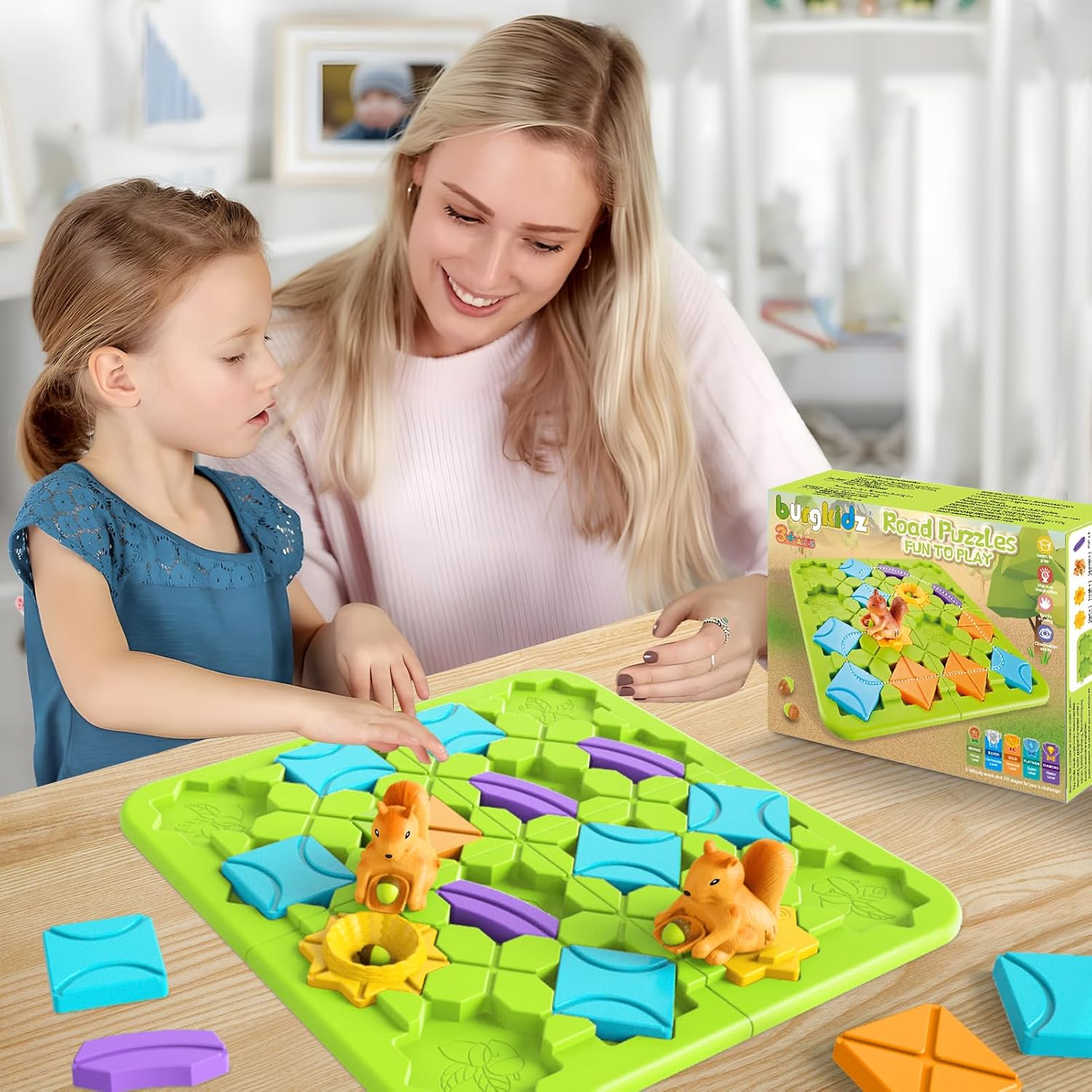 Puzzle "Construis-Ta-Piste" | Jeu STEM avec 118 Défis et 5 Niveaux de Difficulté, Jouet Montessori pour Enfants 4-8 Ans