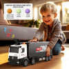 Piste de Course avec Camion Transporteur, Jouet 3 Couches, 8 Voitures de Course Incluses, Cadeau Enfant 3-6 Ans, Jouet Pliable pour Garçons et Filles King of Toys