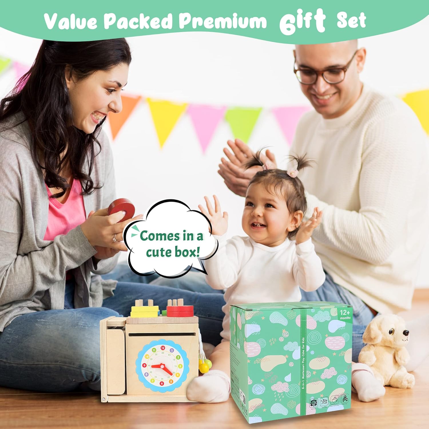 Kit de Jeu en Bois Montessori pour Bébé | Jouet 8-en-1 d’Empilage et de Tri de Formes pour Garçons et Filles King of Toys