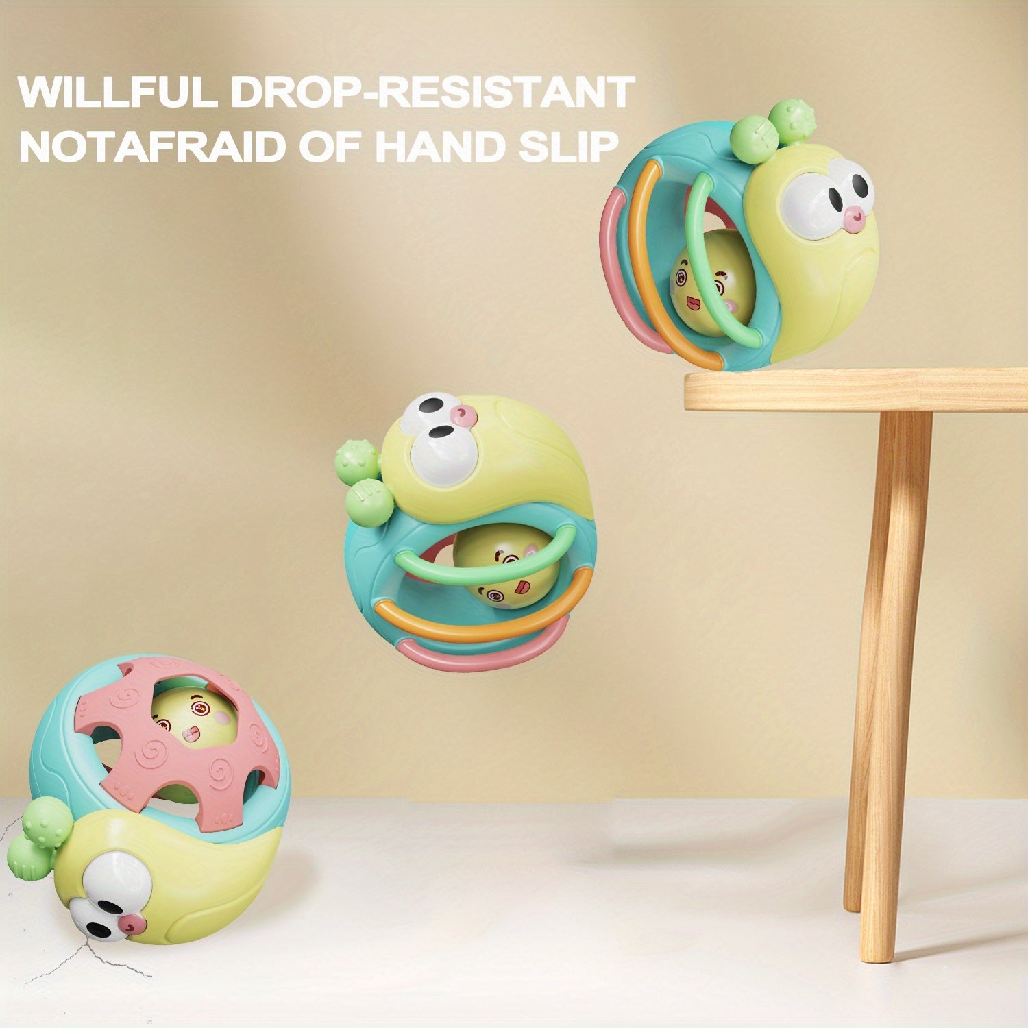 Hochet Musical Roulant Escargot pour Bébé 0-12 Mois - Jouet Sensoriel Interactif pour Apprendre à Ramper - Cadeau d'Éveil Garçons Filles