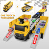 Piste de Course avec Camion Transporteur, Jouet 3 Couches, 8 Voitures de Course Incluses, Cadeau Enfant 3-6 Ans, Jouet Pliable pour Garçons et Filles King of Toys