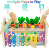Jouet Montessori en bois avec Xylophone, Pic, Jeu de récolte de carottes, Cadeau d'activités éducatives pour les enfants de 1 à 4 ans. AmtreenOfficial