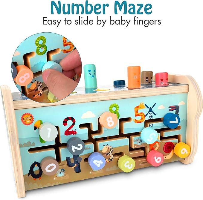 Jeu de marteau en bois Jouets Montessori l 12+ mois l Filles et garçons De Speelgoed Koning