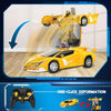 Voiture-robot transformable télécommandée | Voiture de police RC avec transformation à un bouton, lumière clignotante et rotation à 360° pour enfants King of Toys