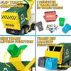 Grand ensemble de jouets camion-poubelle | Propulsé par friction, bacs à ordures, cartes d'apprentissage | Fun éducatif pour enfants King of Toys