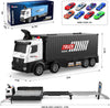 Piste de Course avec Camion Transporteur, Jouet 3 Couches, 8 Voitures de Course Incluses, Cadeau Enfant 3-6 Ans, Jouet Pliable pour Garçons et Filles King of Toys