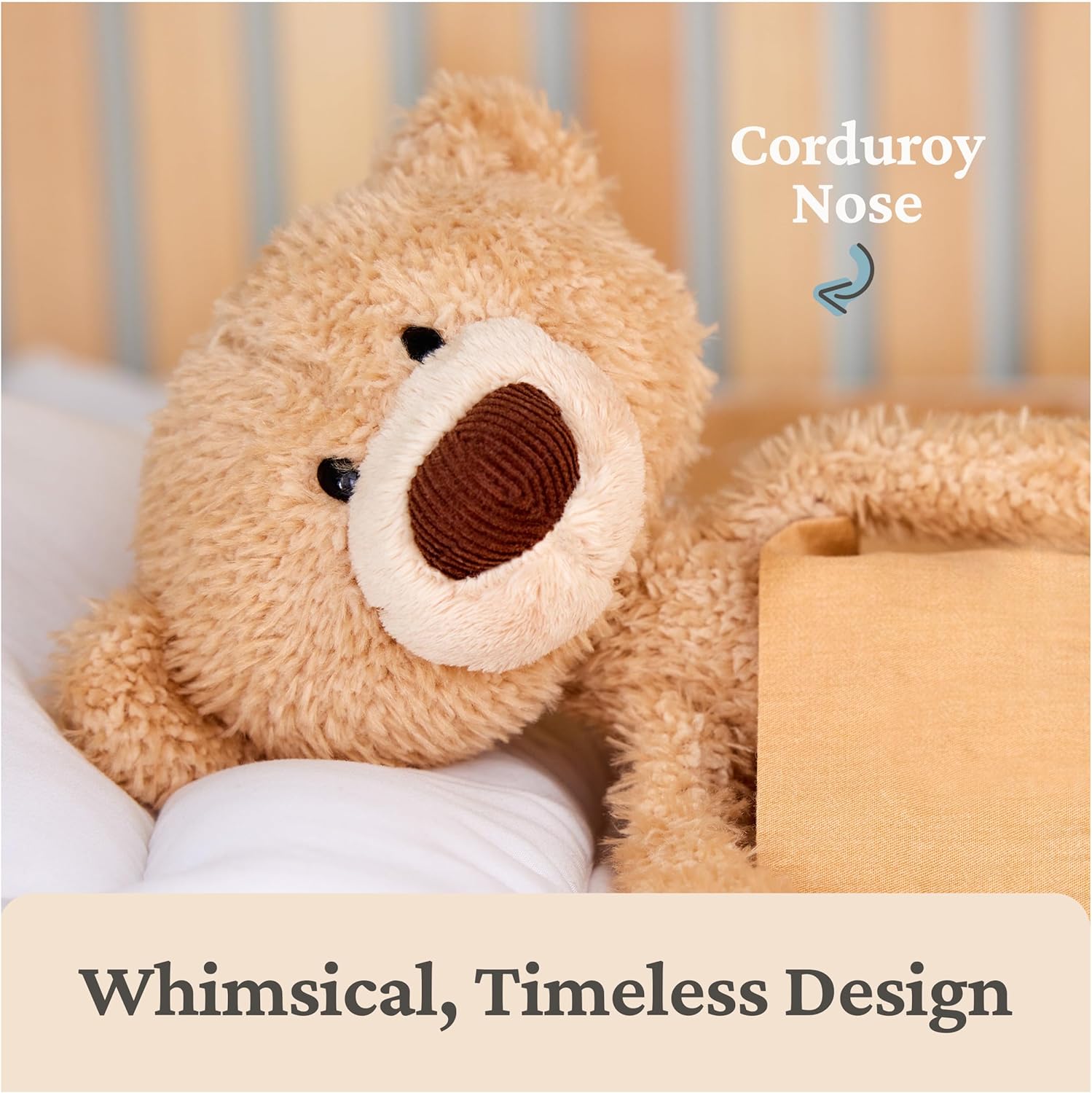 Ours en Peluche Classique Beige 38cm - Nounours Doux pour Enfant dès 1 An - Cadeau Idéal Bébé Garçon Fille