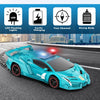 Voiture-robot transformable télécommandée | Voiture de police RC avec transformation à un bouton, lumière clignotante et rotation à 360° pour enfants King of Toys