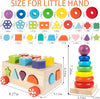Anneaux de tri et d'empilage des formes pour bébé l Jouets Montessori à partir de 6 mois De Speelgoed Koning