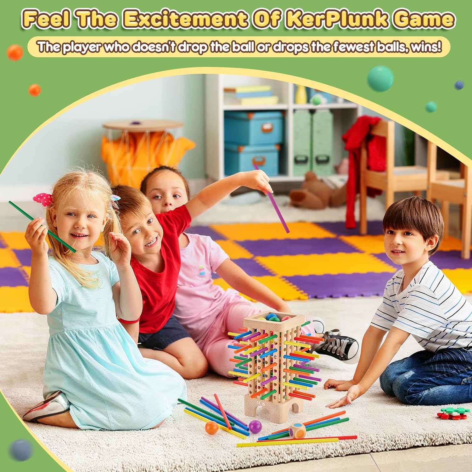 Jeu de Société en Bois Montessori | 42 Bâtonnets en Bois Colorés Jeu de Dés Éducatif Mathématique pour Enfants de 3, 4, 5, 6 Ans