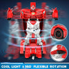 Voiture-robot transformable télécommandée | Voiture de police RC avec transformation à un bouton, lumière clignotante et rotation à 360° pour enfants King of Toys